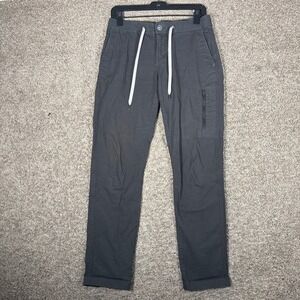 Vuori Dark Gray ripstop hiking pants with White Drawstring